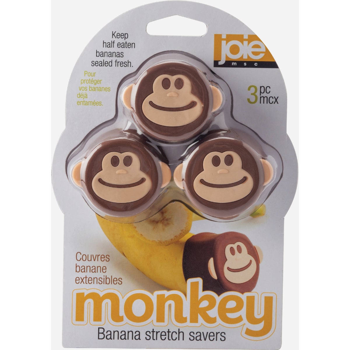 Joie Monkey Silicone Stretch Banana Covers (3-Pack)