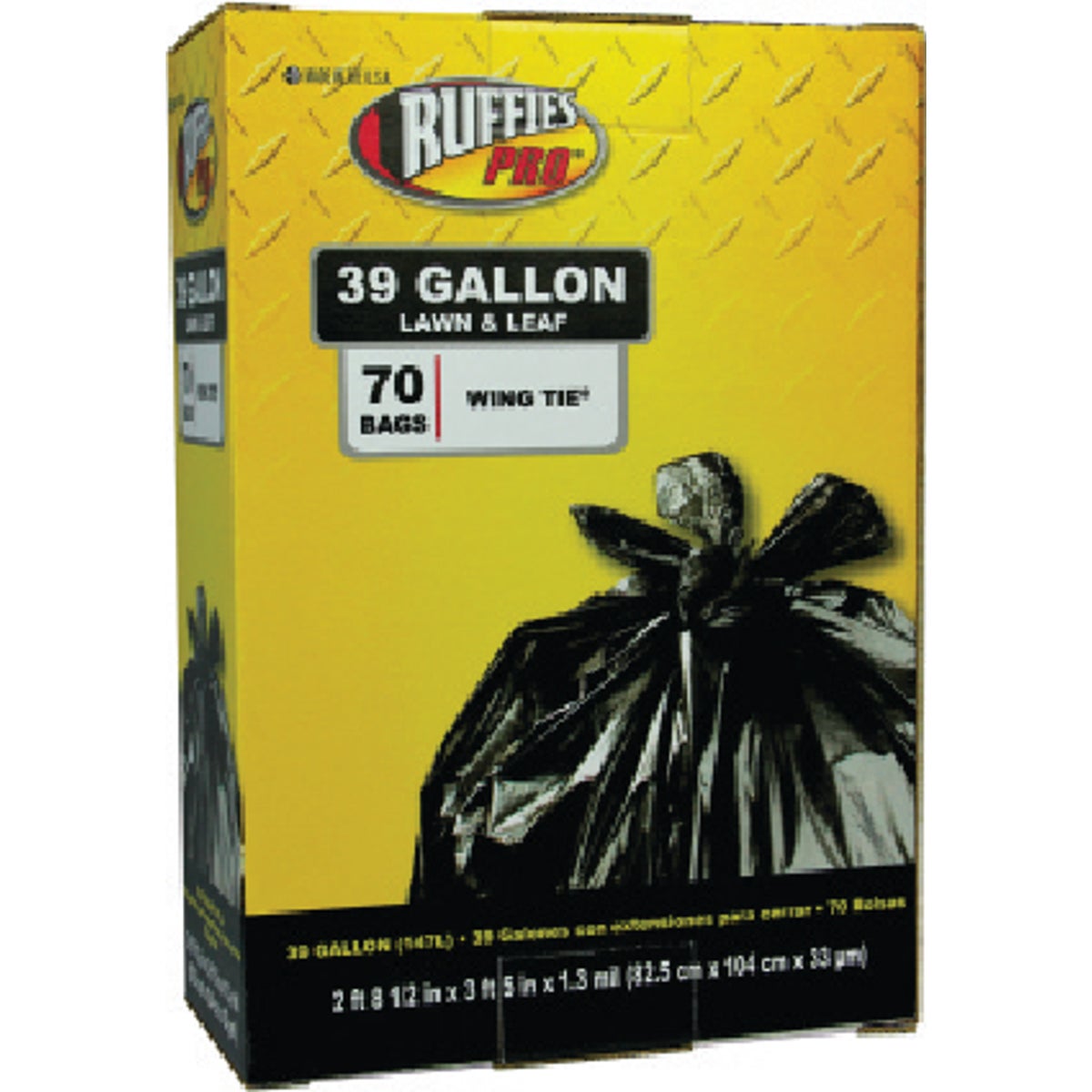 70 Ct. 39 Gallon Wing Tie Lawn & Leaf Trash Bags
