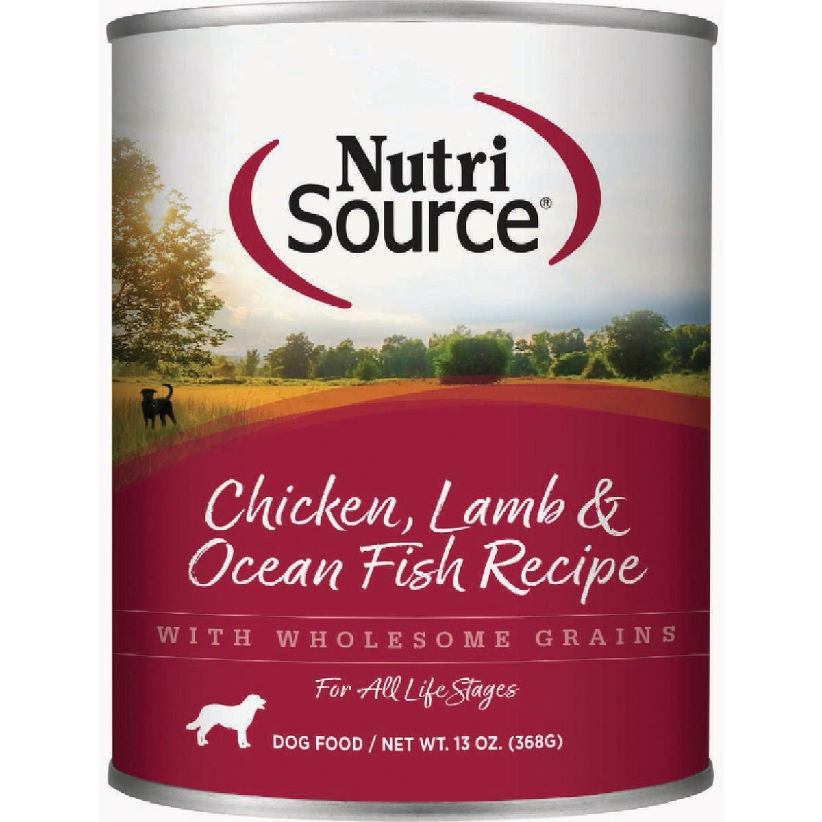 NutriSource Adult Chicken, Lamb & Ocean Fish Recipe Can Dog Food, 13 Oz.