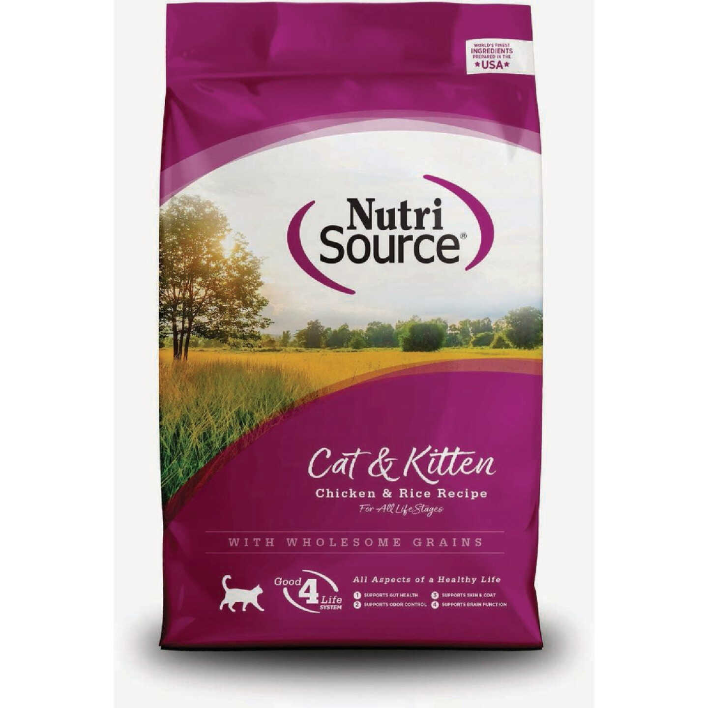 NutriSource Chicken & Rice Recipe Dry Cat & Kitten Food, 6.6 Lb. Image 1