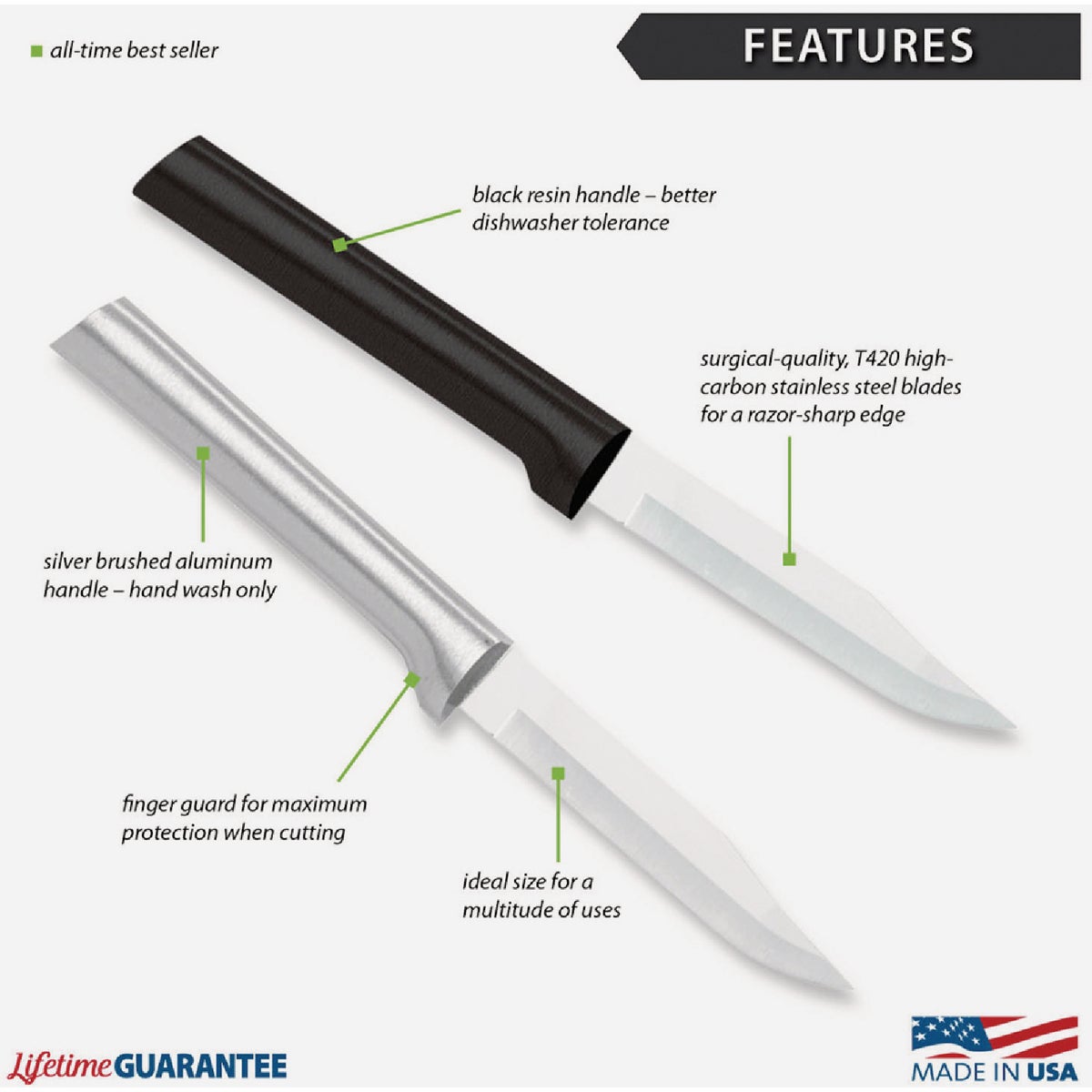 Rada Regular Paring Knife, Silver Image 3