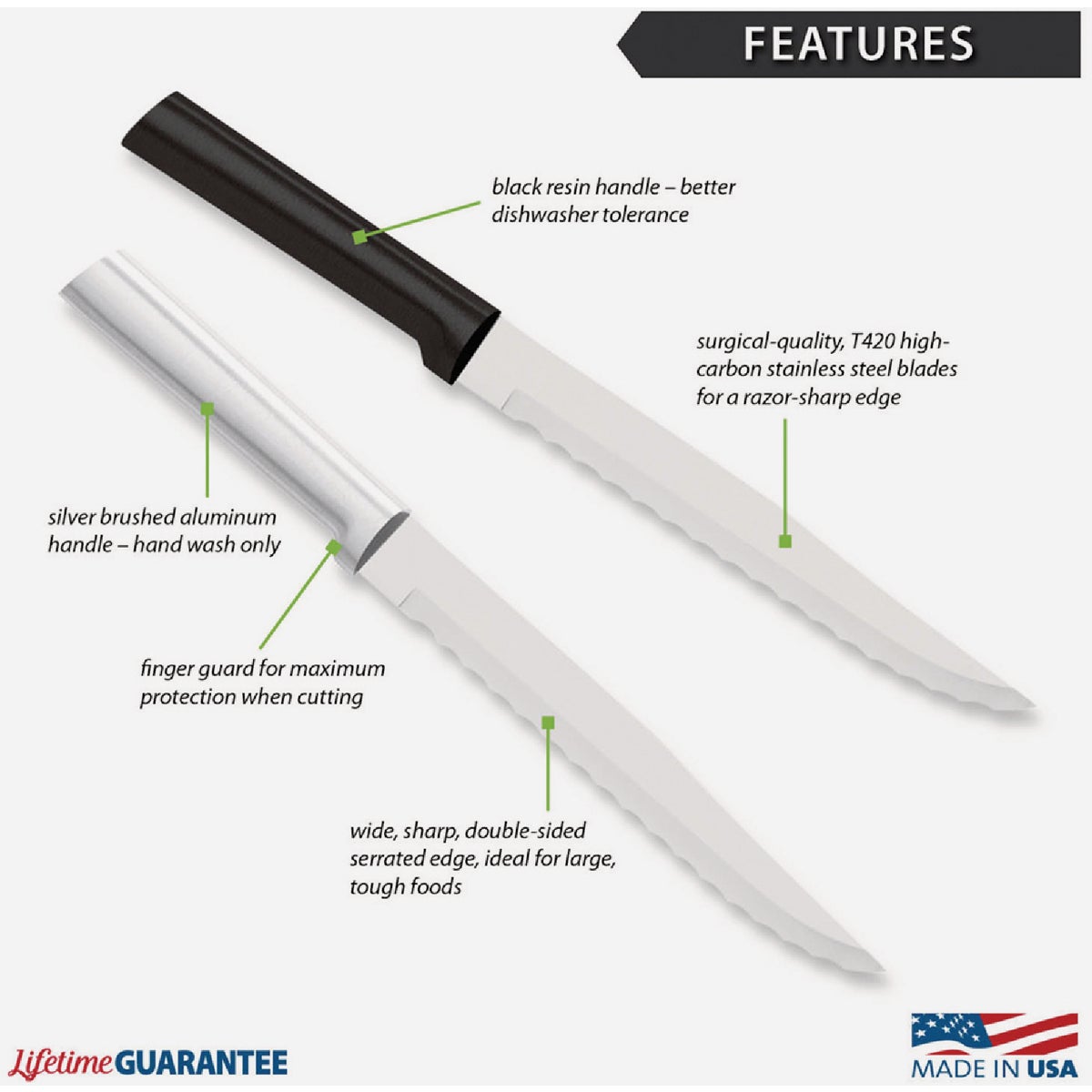 Rada Serrated Slicer Knife, Silver Image 3