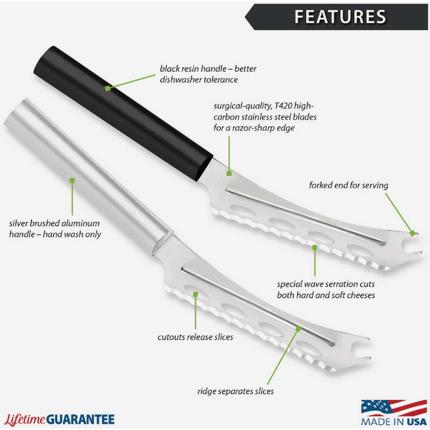 Rada Cheese Knife, Silver Image 2