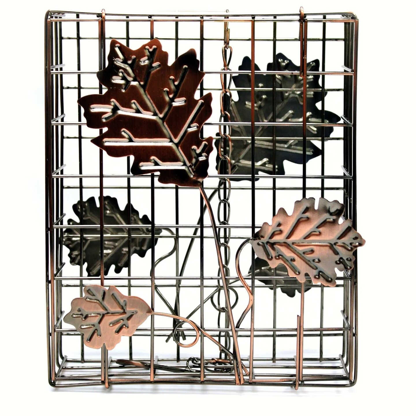 Heath Copper Decorative Leaf Seed Cake Cage Large Image 1