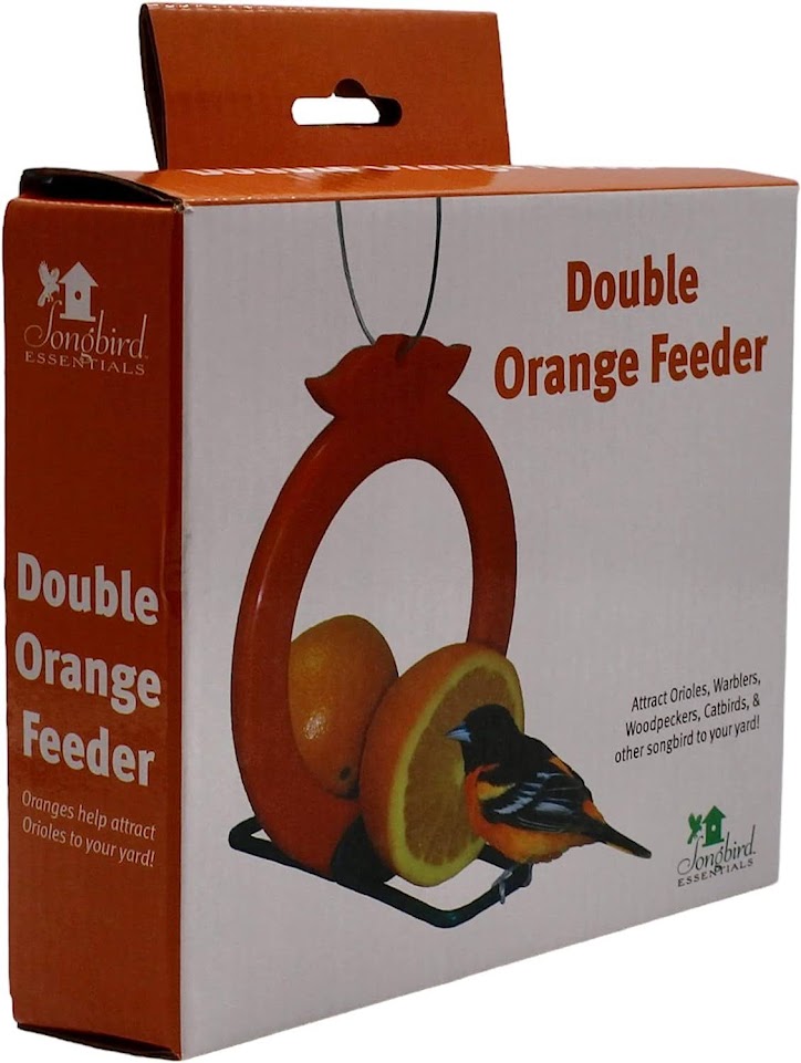 Songbird Essentials Two-Sided Double Orange Fruit Oriole Bird Feeder Image 6