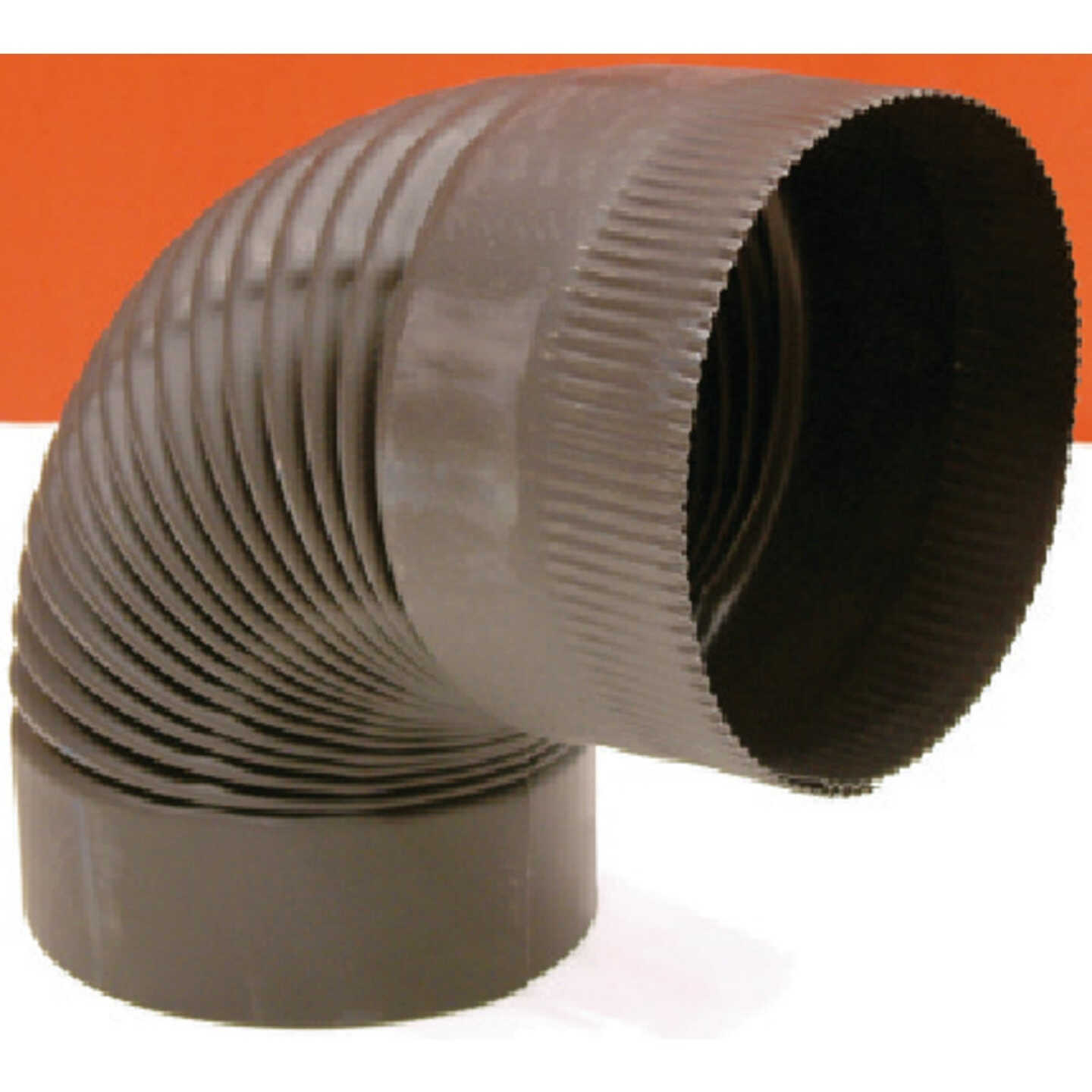 6-In. 24-Ga. Black Corrugated 90° Elbow Fitting Image 1
