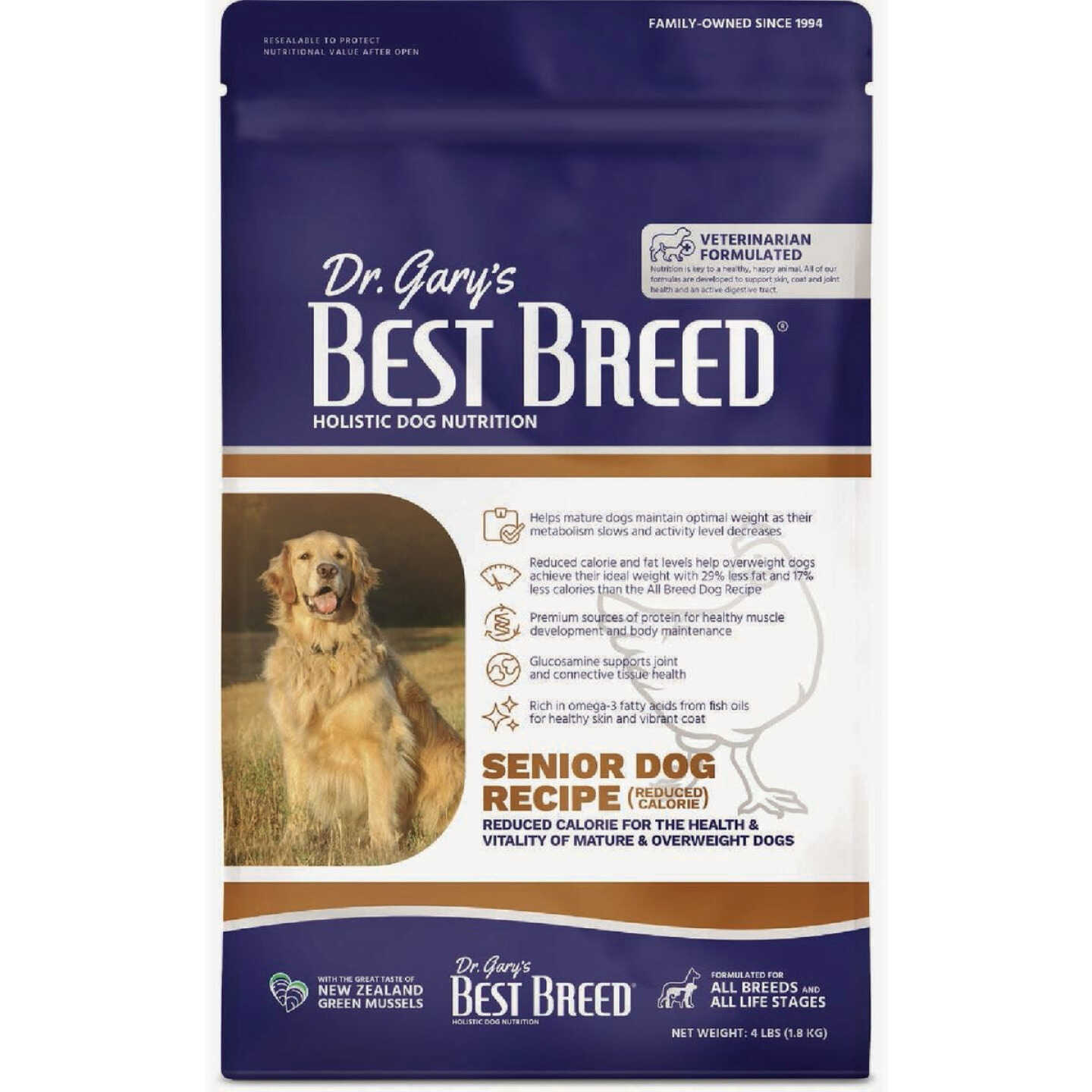 Dr. Gary's Best Breed 4 Lb. Senior Diet Dry Dog Food Image 1