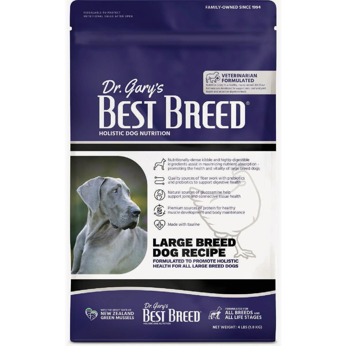 Dr. Gary's Best Breed 4 Lb. Large Breed Diet Dry Dog Food