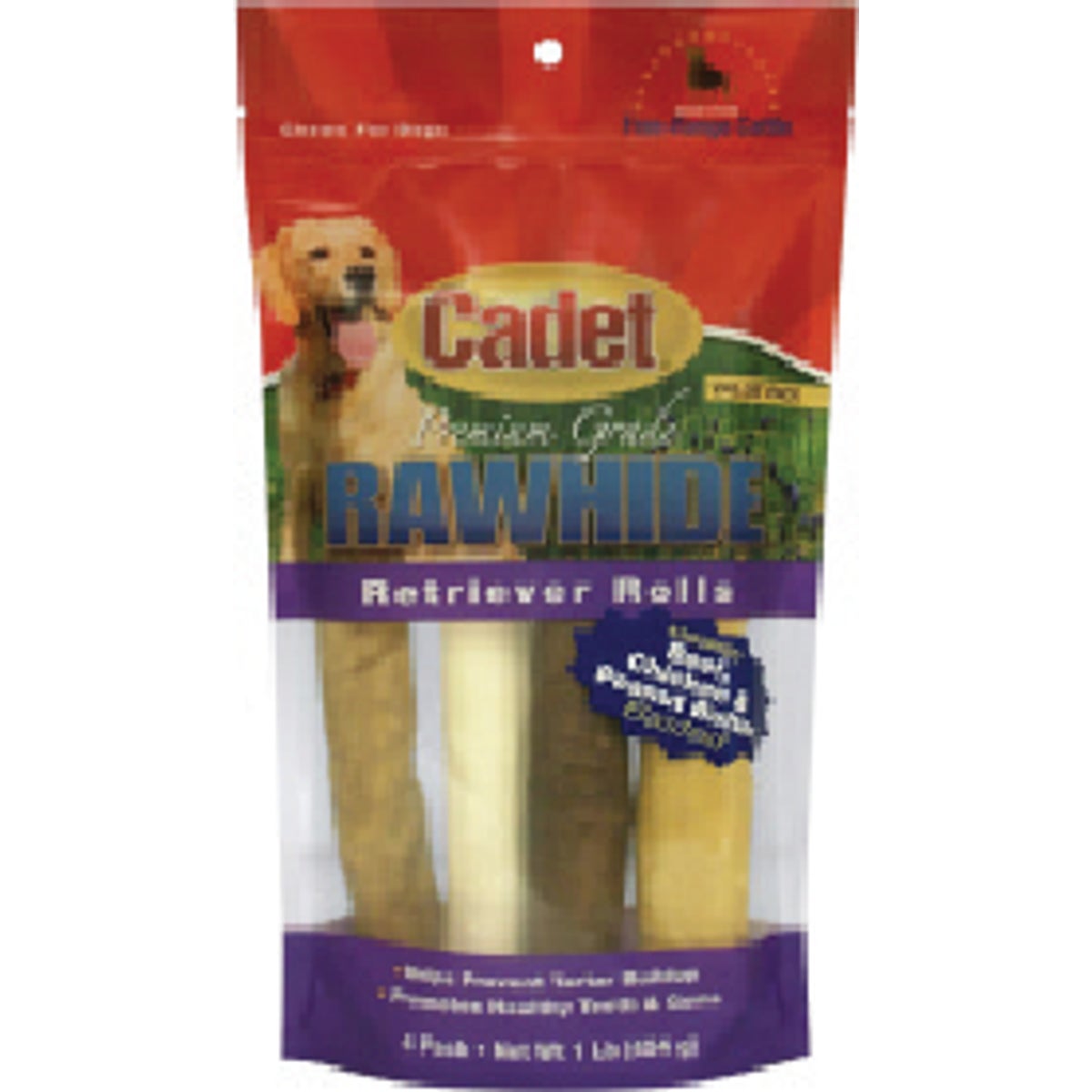 4-Pk. Rawhide Natural Retriever Roll