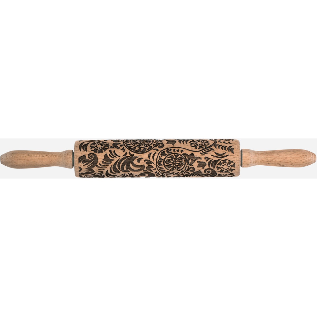 Mrs. Anderson's 8 In. European Beechwood Paisley Design Rolling Pin