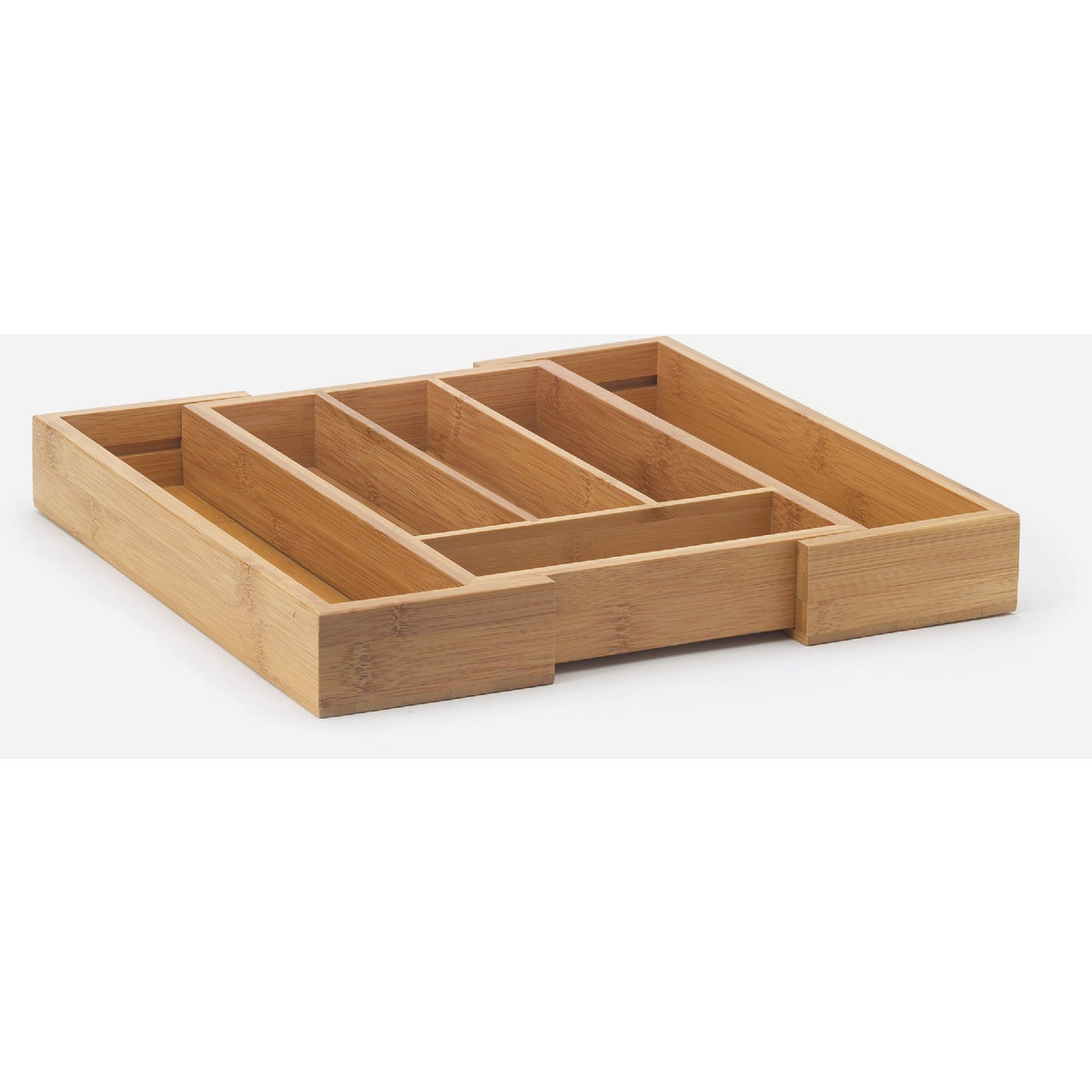 HIC Kitchen Expandable 14 In. x 14 In. Natural Bamboo Cutlery Tray