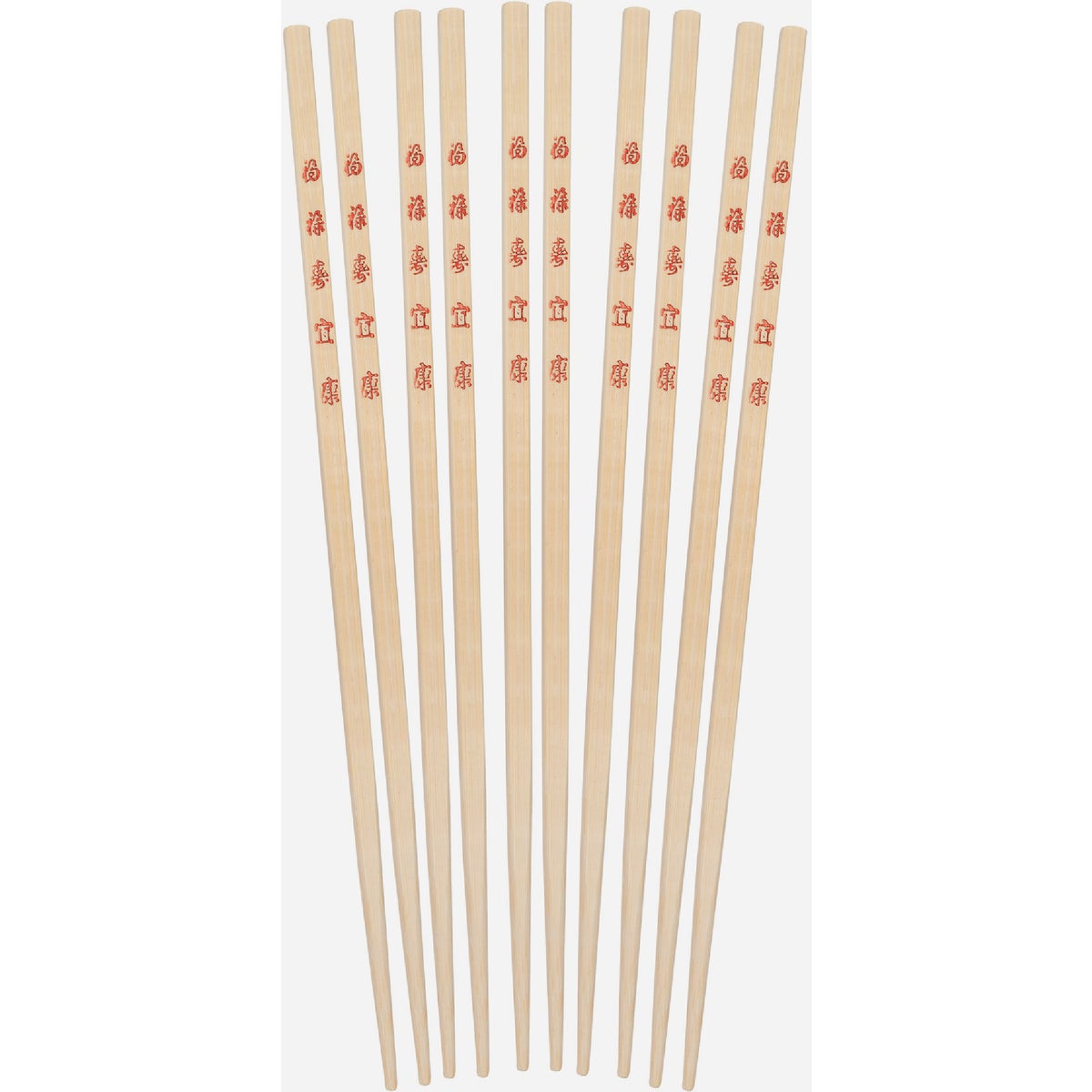Helen's Asian Kitchen 10.5 In. Bamboo Engraved Fiberglass Chopsticks (5-Pair)