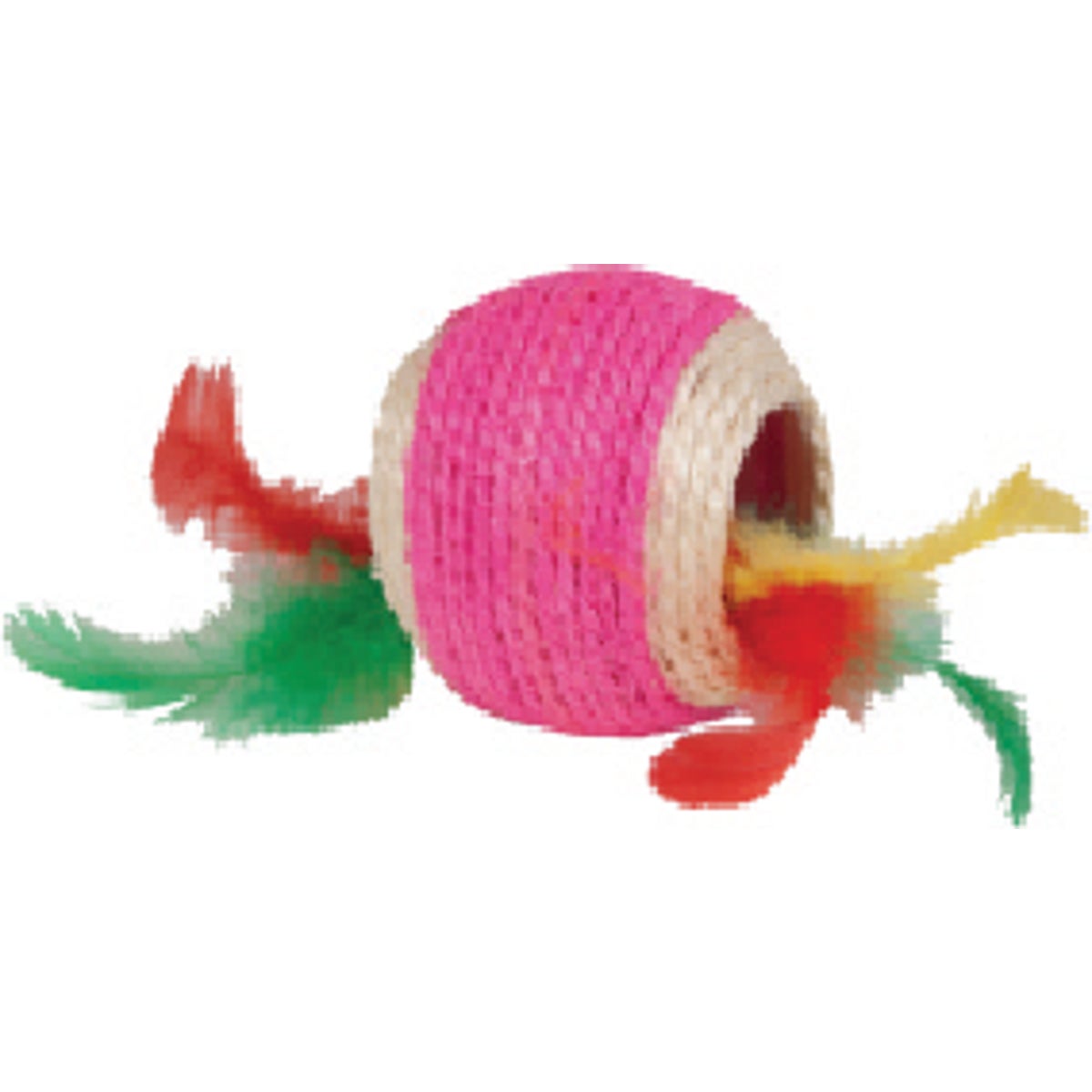 Chomper Kylie's Brights Feather Jute Ball Cat Toy Image 1