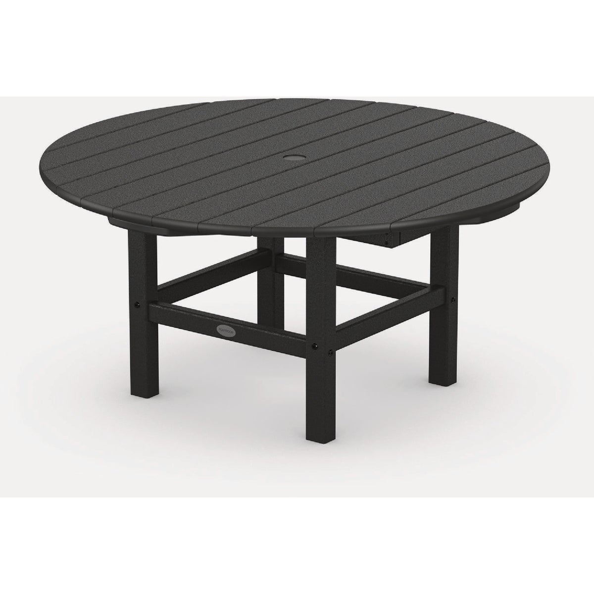 POLYWOOD® Round 37 Inch Conversation Table in Black