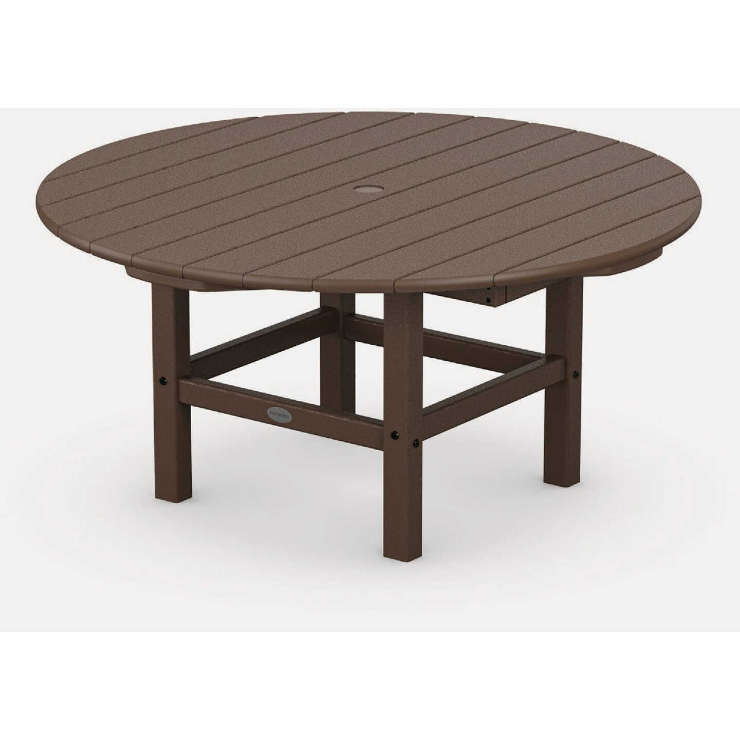 POLYWOOD® Round 37 Inch Conversation Table in Mahogany Image 1