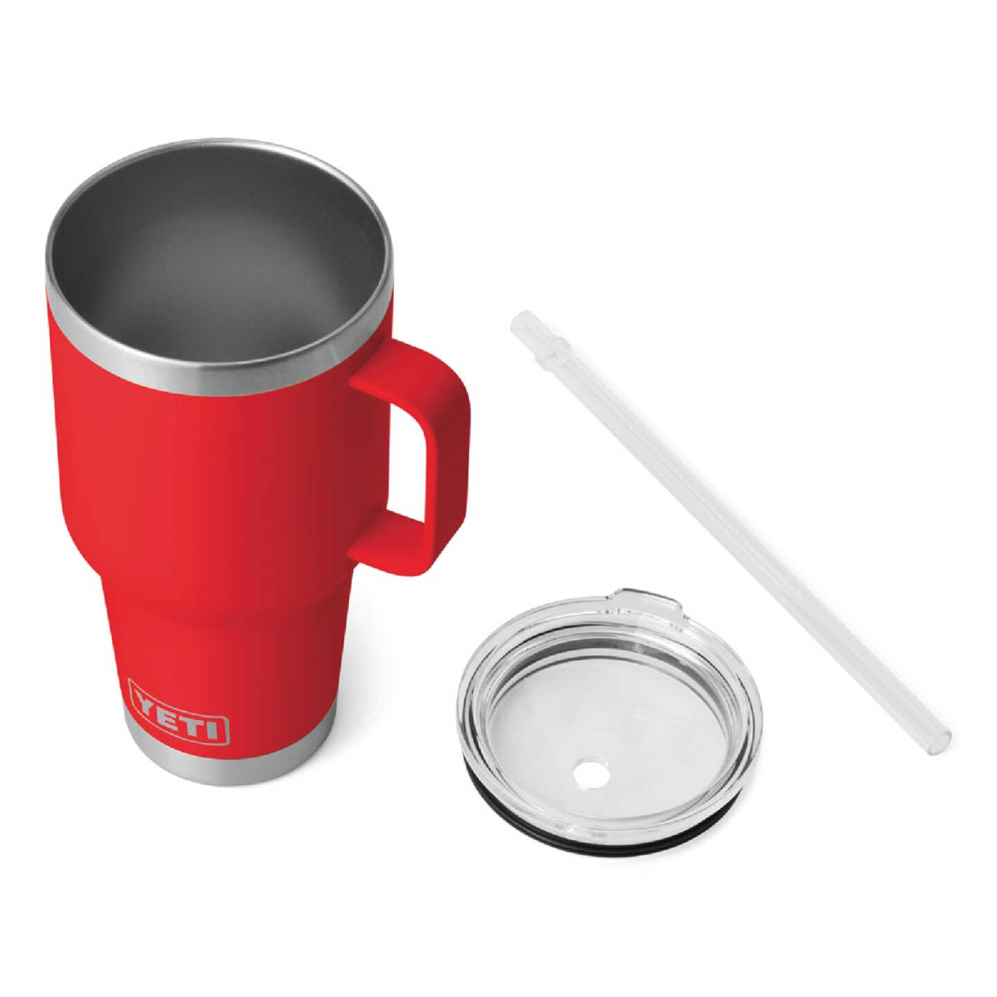YETI Rambler 35 Oz. Stainless Steel Mug with Straw Lid, Rescue Red Image 4