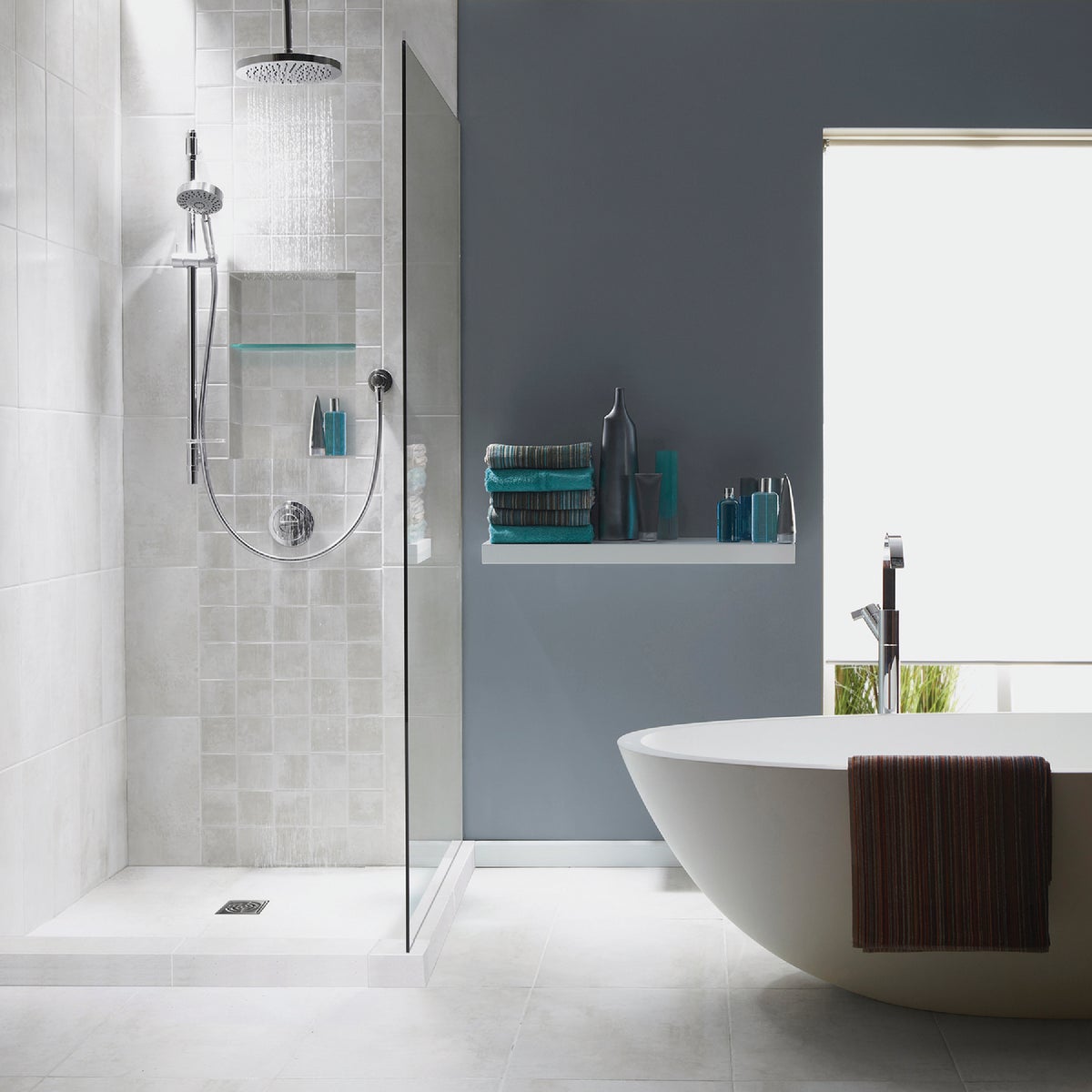 M-D Building Products PROVA 48 In. x 48 In. Center Drain Shower Kit Image 2