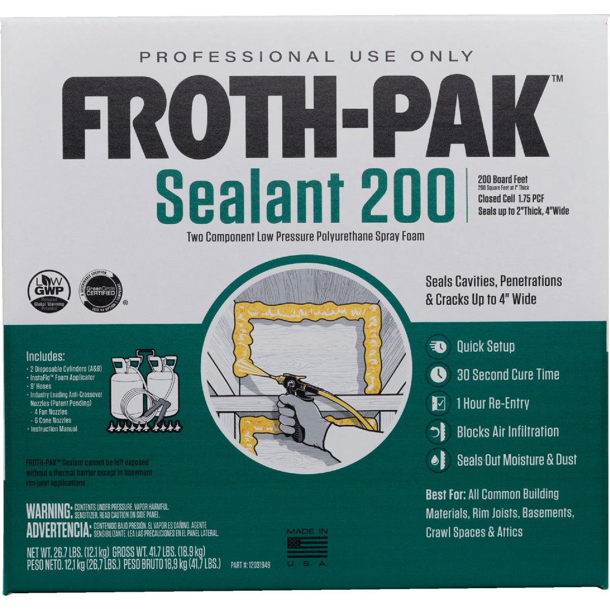 Froth-Pak 200 Insulation & Sealant Spray Foam System