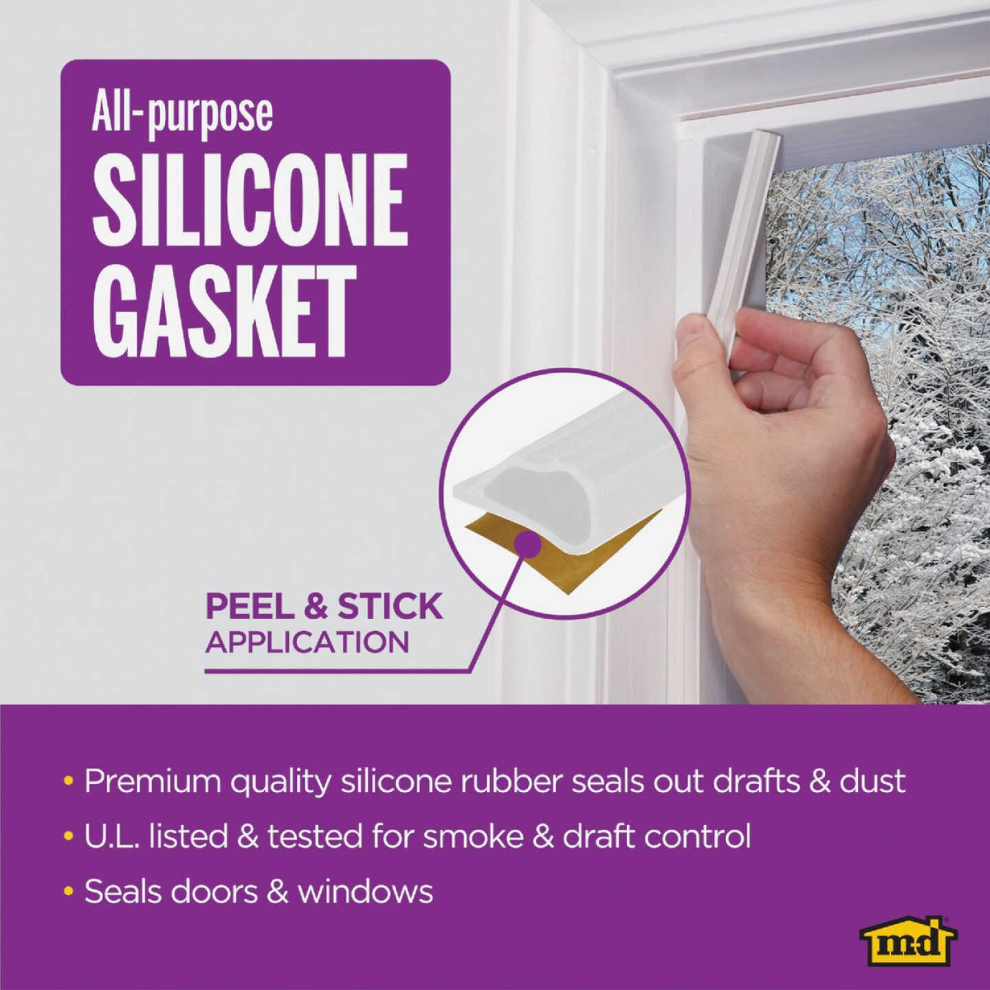 M-D Building Products 20 Ft. White Silicone Gasket Seal for Doors and Windows Image 4