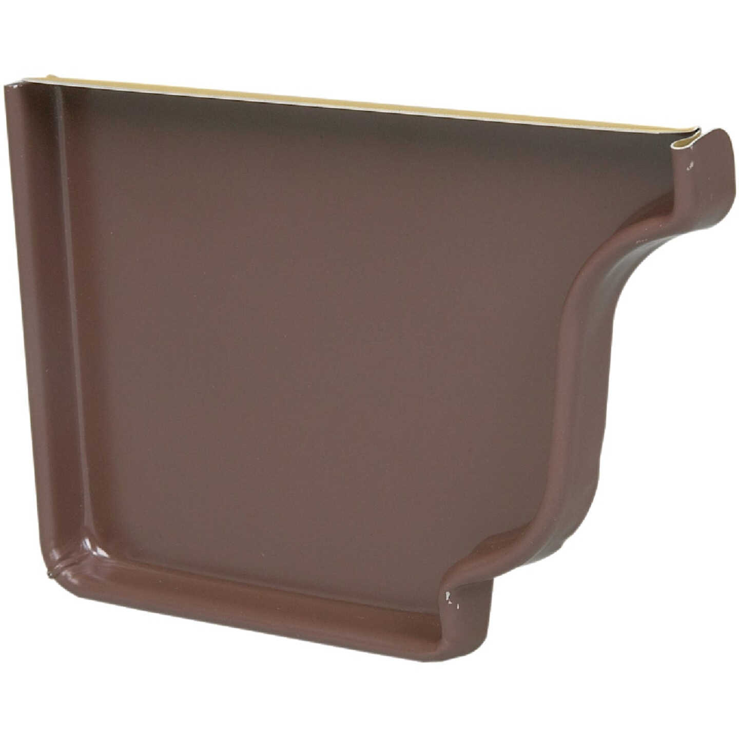 Spectra Metals 5 In. Aluminum Brown Left Gutter End Cap Image 1