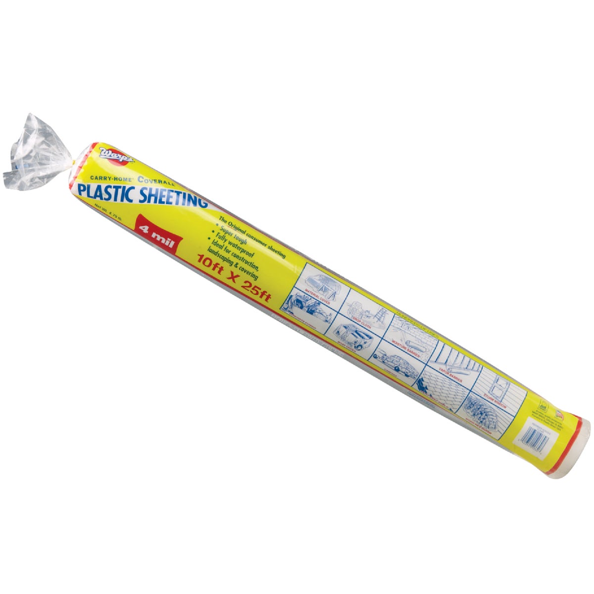 Warp's Coverall 10 Ft. x 25 Ft. Clear 4 Mil. Plastic Sheeting