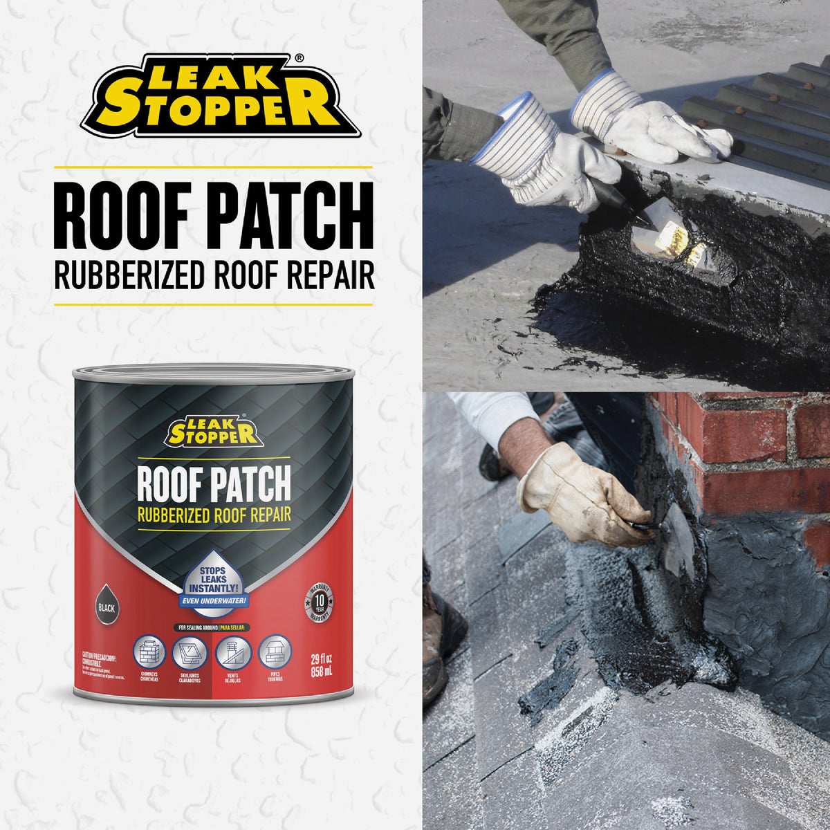 Black Jack Leak Stopper 1 Qt. Rubberized Roof Patch Image 5