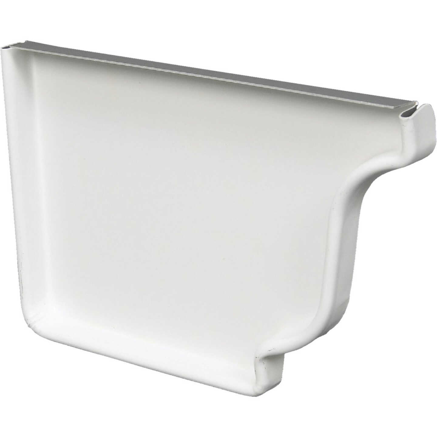 Spectra Metals 5 In. Aluminum White Left Gutter End Cap Image 1
