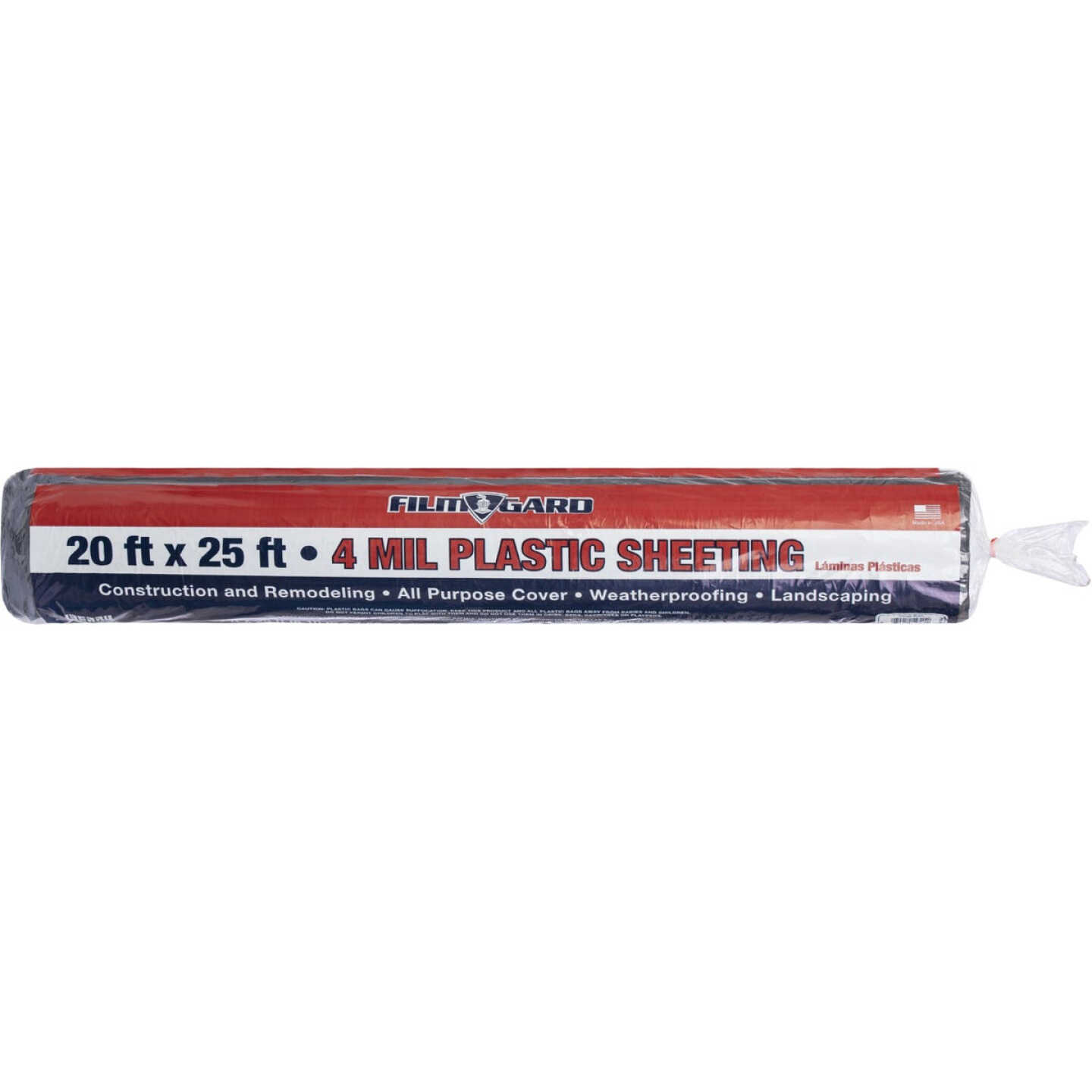 Film-Gard 20 Ft. x 25 Ft. Black 4 Mil Poly Film Sheeting Image 1