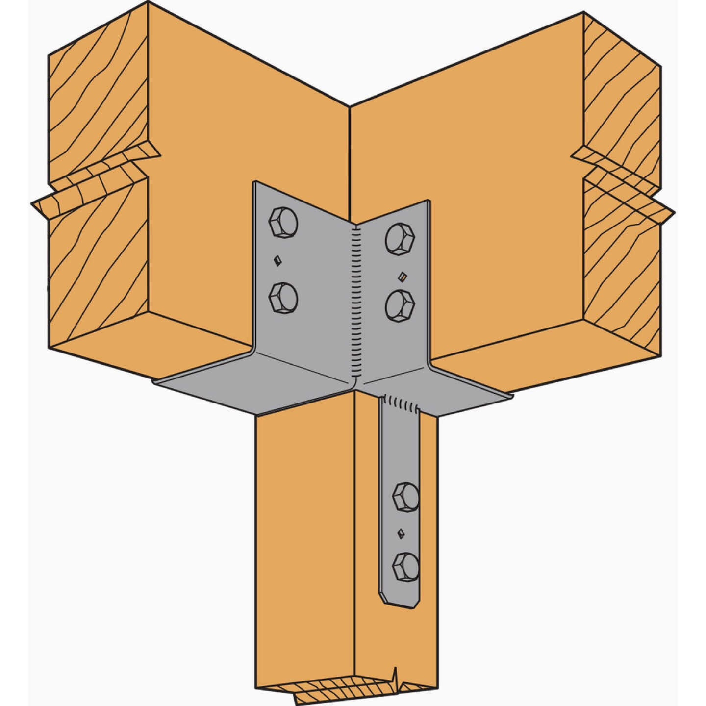 Simpson Strong-Tie ECCLL L-Shape End Column Cap for 6x Beam, 6x Post, Skewed Left Image 2