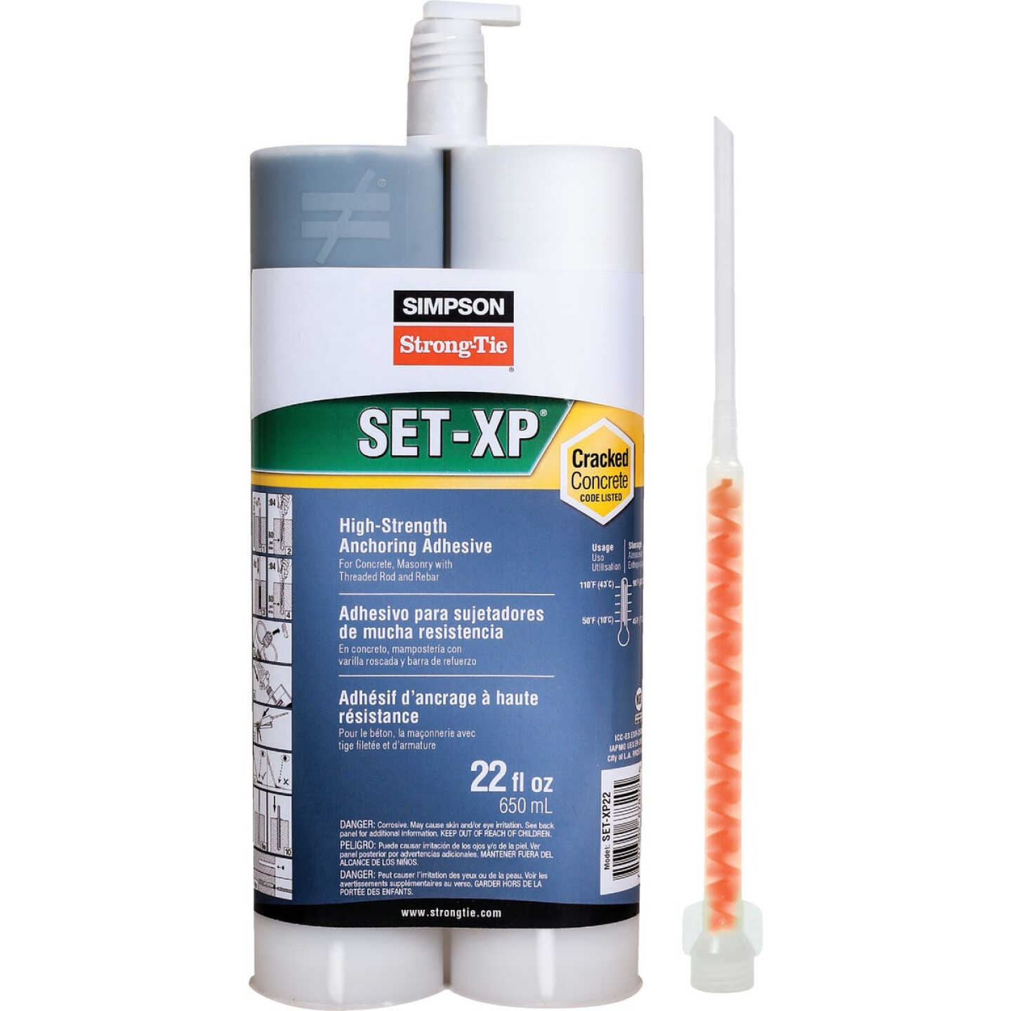 Simpson Strong-Tie 22 Oz. High-Strength Epoxy Adhesive with Nozzle & Extension Image 1