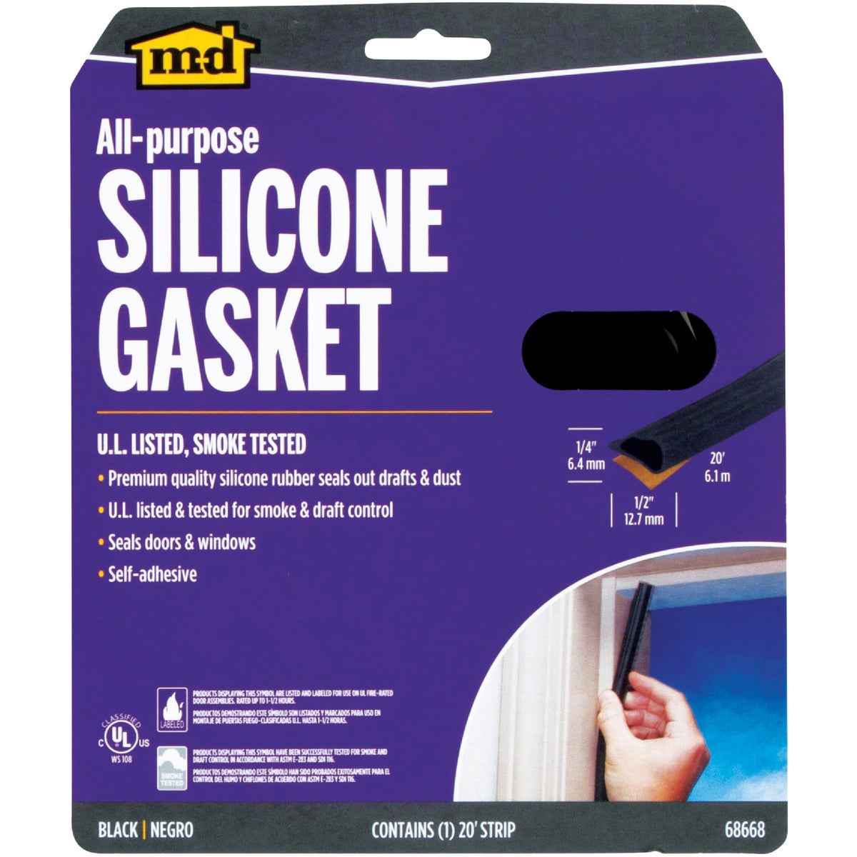 M-D Building Products 20 Ft. Black Silicone Gasket Seal for Doors and Windows Image 7