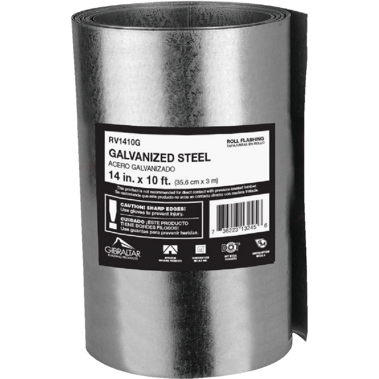 NorWesco 14 In. x 10 Ft. Mill Galvanized Roll Valley Flashing Image 1