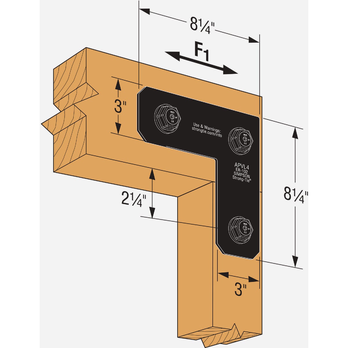Simpson Strong-Tie Outdoor Accents Avant Collection ZMAX 4X4 Black L Strap Image 3
