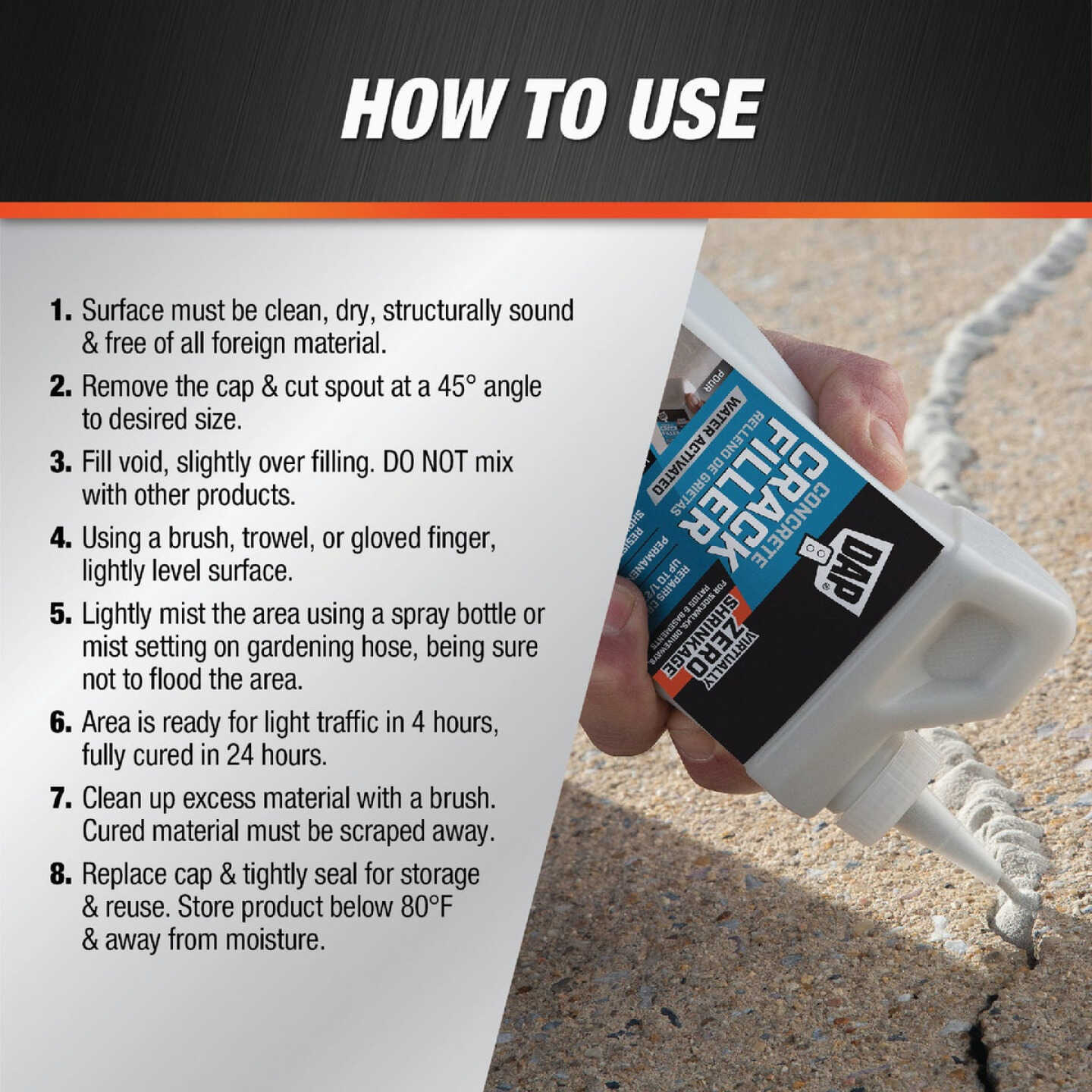 DAP 16 Oz. Concrete Crack Filler Dry Image 6