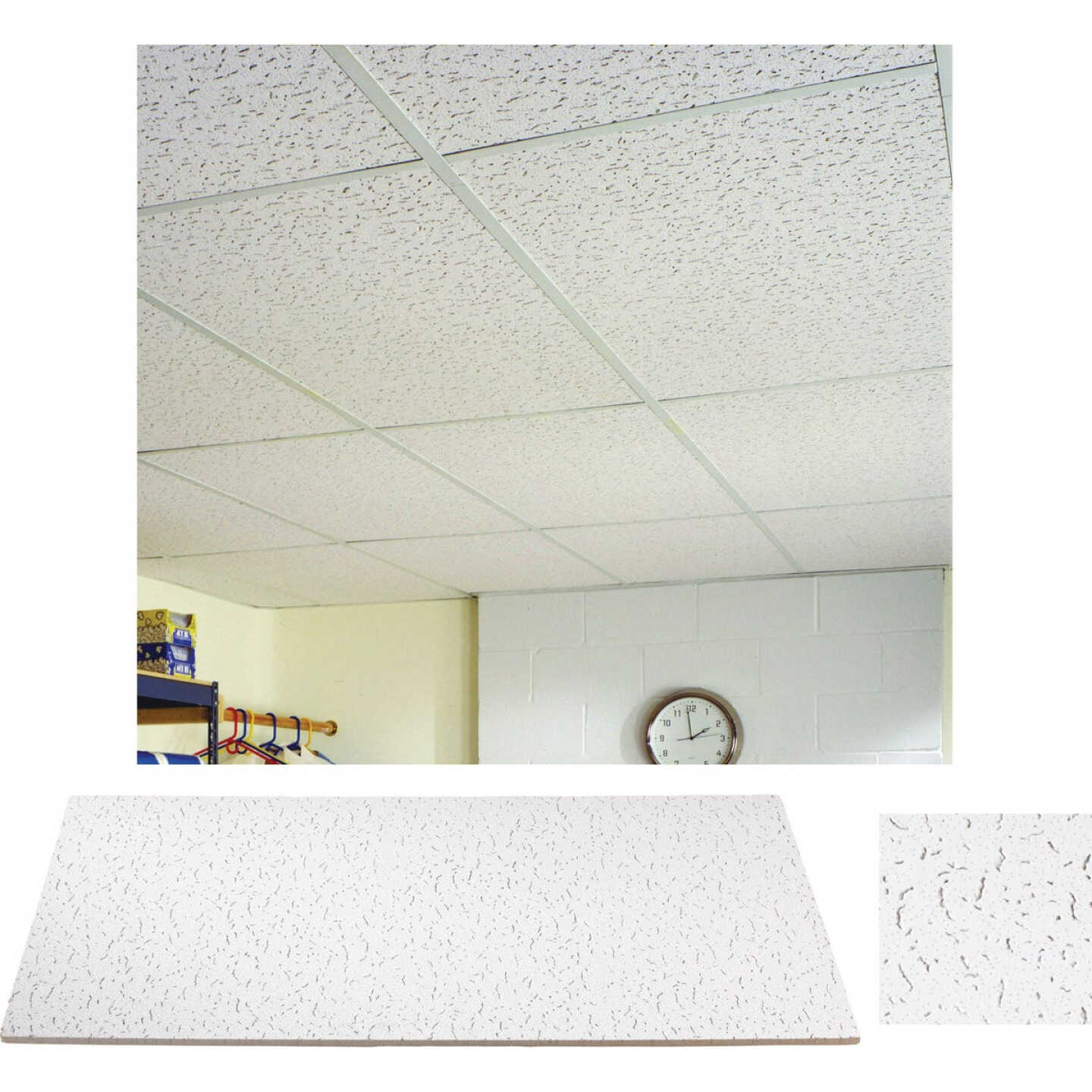 USG Fissured Basic 2 Ft. x 4 Ft. Square Edge Acoustical Ceiling Panels (8-Count) Image 1