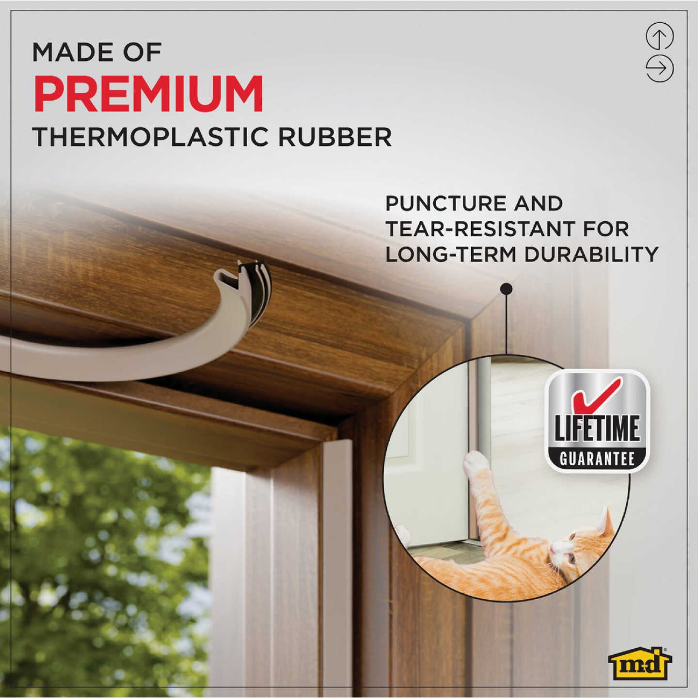 M-D Building Products 81 In. Premium Rubber PLATINUM Top and Sides Door Seal for Doors with Kerf/Channel, Beige Image 3