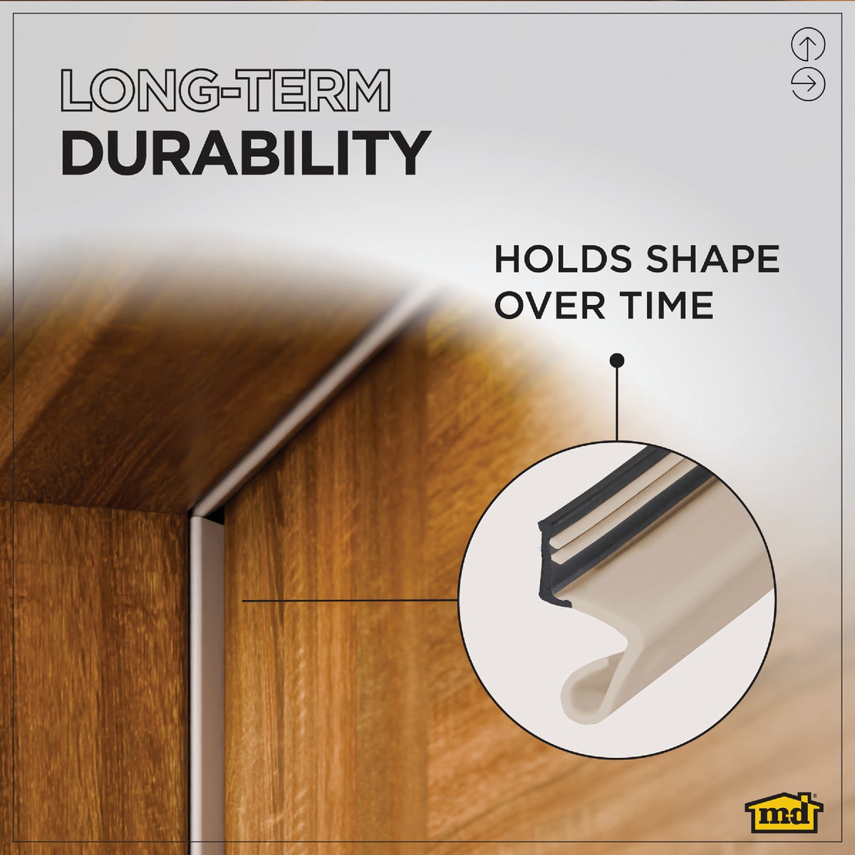 M-D Building Products 81 In. Premium Rubber PLATINUM Top and Sides Door Seal for Doors with Kerf/Channel, Beige Image 4