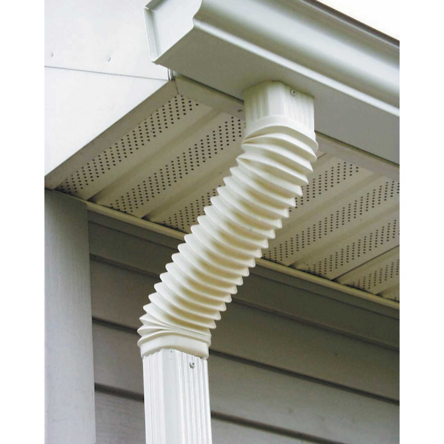Amerimax 2 x 3 In. Plastic White Front or Side Downspout Elbow Image 1