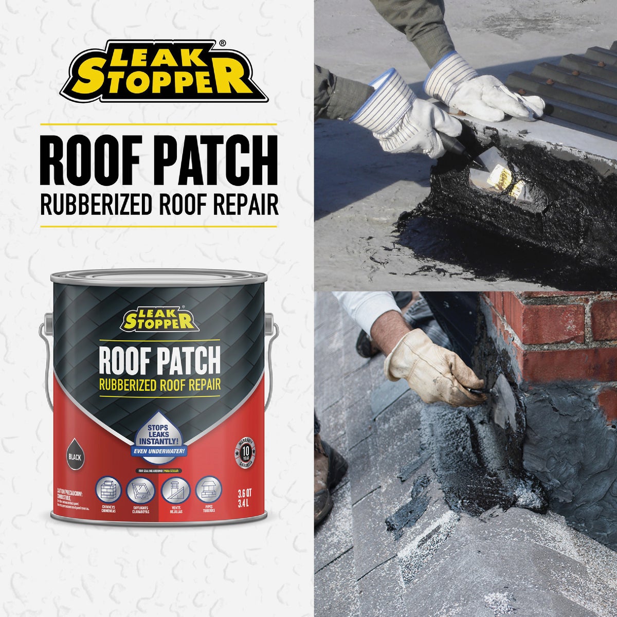 Black Jack Leak Stopper 1 Gal. Rubberized Roof Patch Image 6