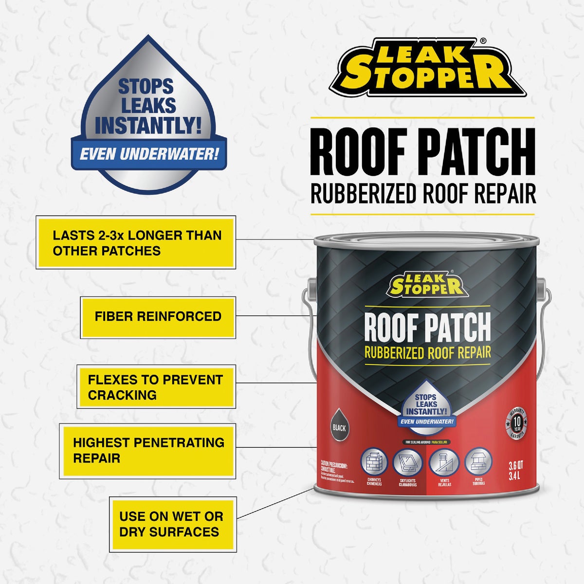 Black Jack Leak Stopper 1 Gal. Rubberized Roof Patch Image 3