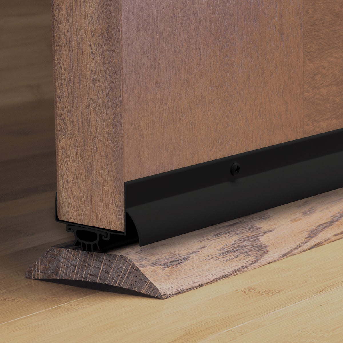 M-D Building Products 2.25 In. W. x 1.375 In. H. x 36 In. L. Aluminum Black Door Bottom Image 2