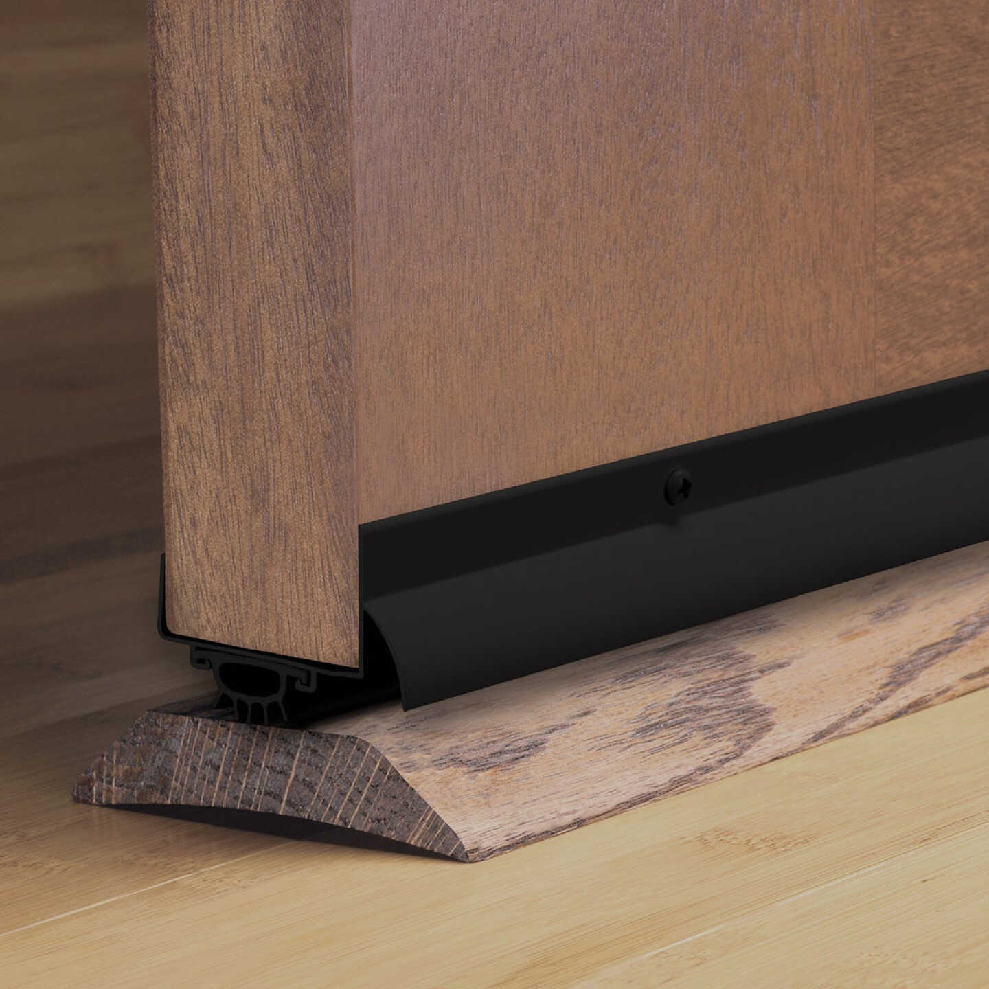 M-D Building Products 2.25 In. W. x 1.375 In. H. x 36 In. L. Aluminum Black Door Bottom Image 2