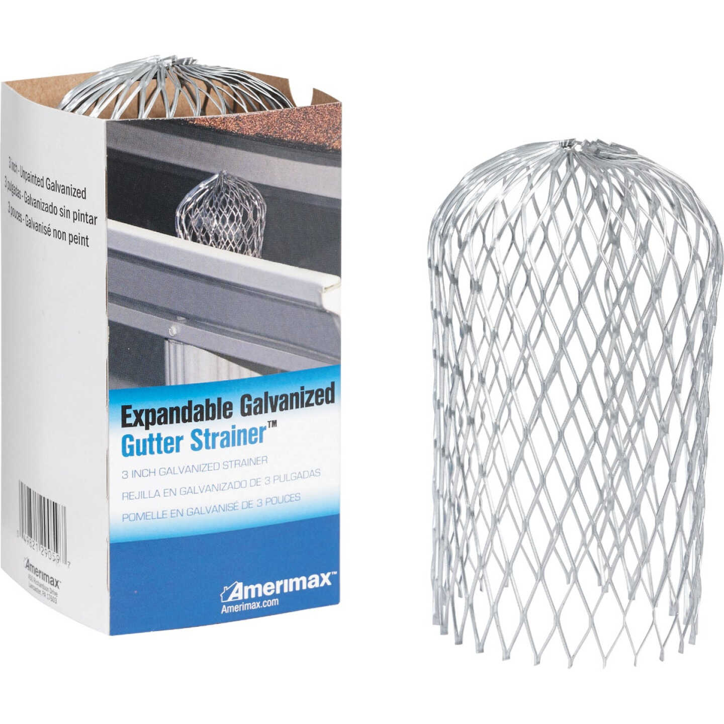 Amerimax Gutter Strainer 3 In. Expanded Galvanized Gutter Guard Image 1