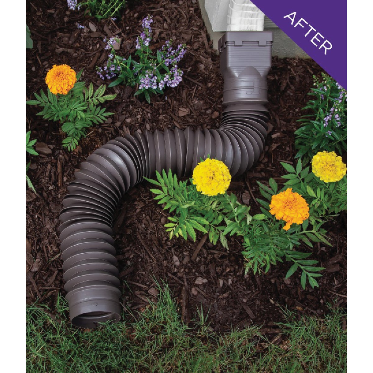 Spectra Metals Ground Spout 22 In. to 48 In. Brown K-Style Polypropylene Downspout Extender Image 2