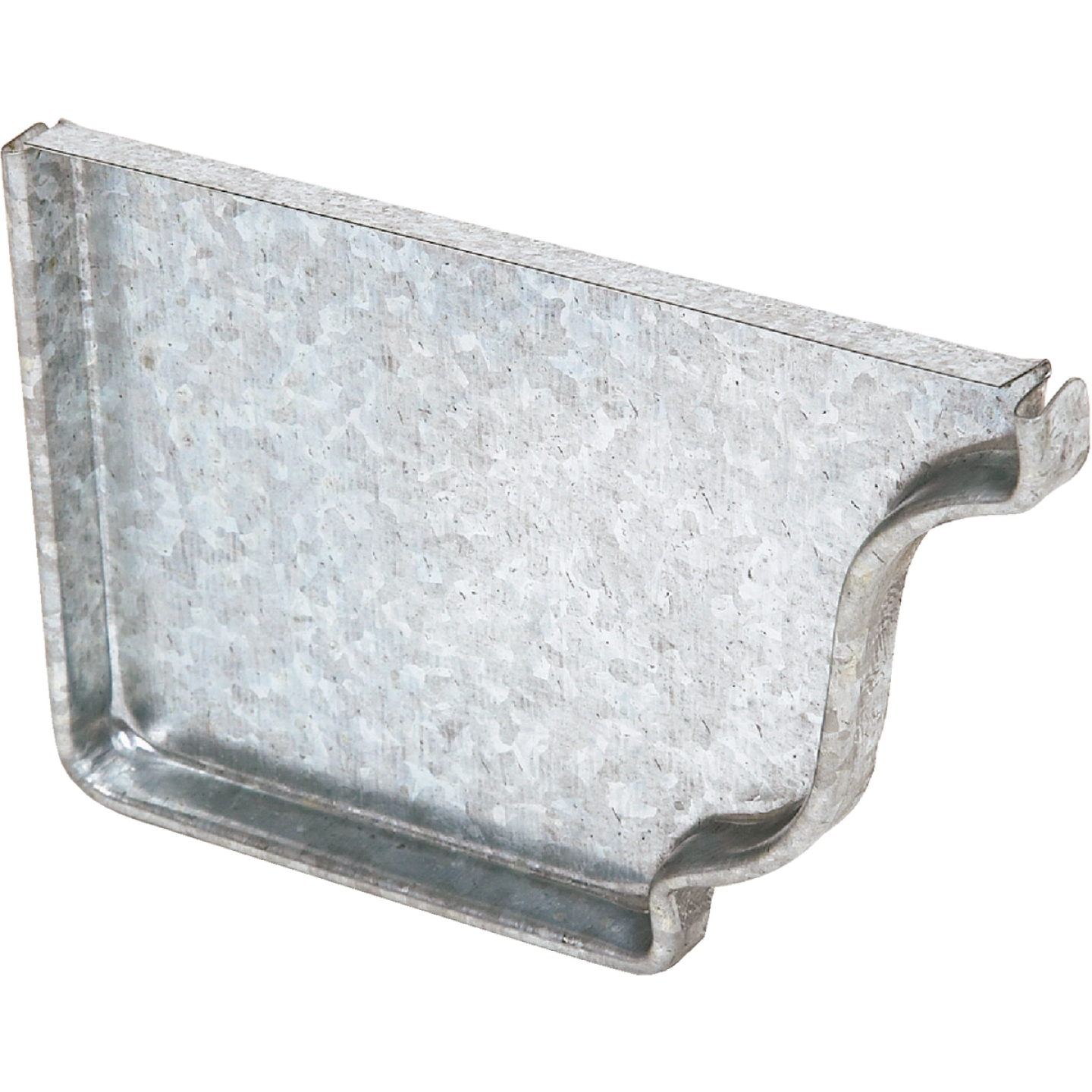 Amerimax 5 In. Galvanized Left Gutter End Cap Image 1