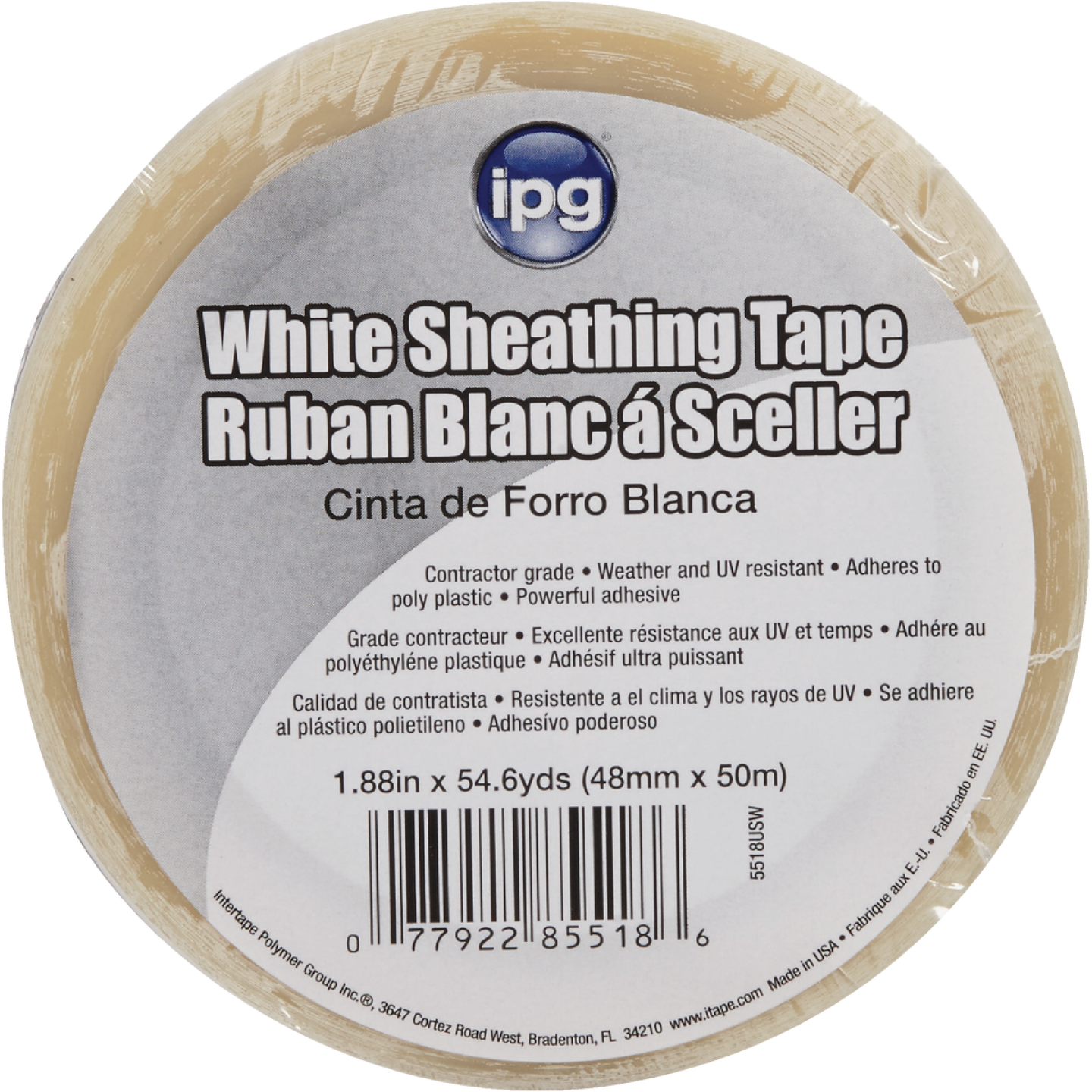 IPG 1.89 In. x 55 Yds. White Sheathing Tape Image 2