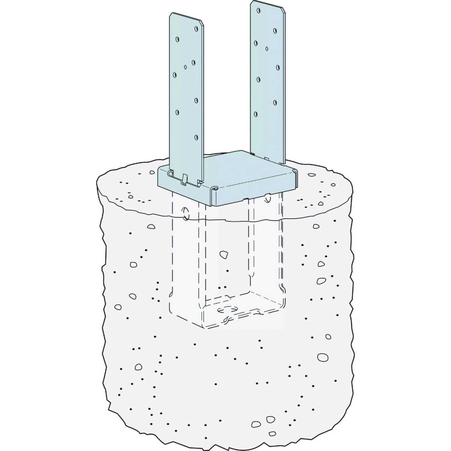 Simpson Strong-Tie 4 In. x 4 In. 12 ga Hot Dipped Galvanized Standoff Column Base Image 3