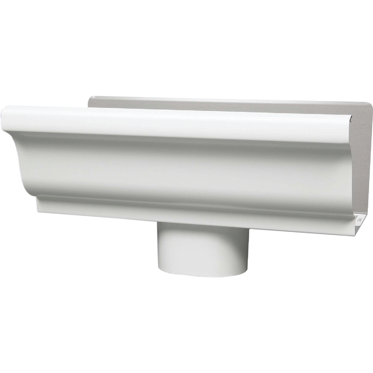 Amerimax 4 In. K Style Galvanized White Gutter Drop Outlet Image 2