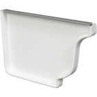 Amerimax 4 In. Galvanized White Left Gutter End Cap Image 1