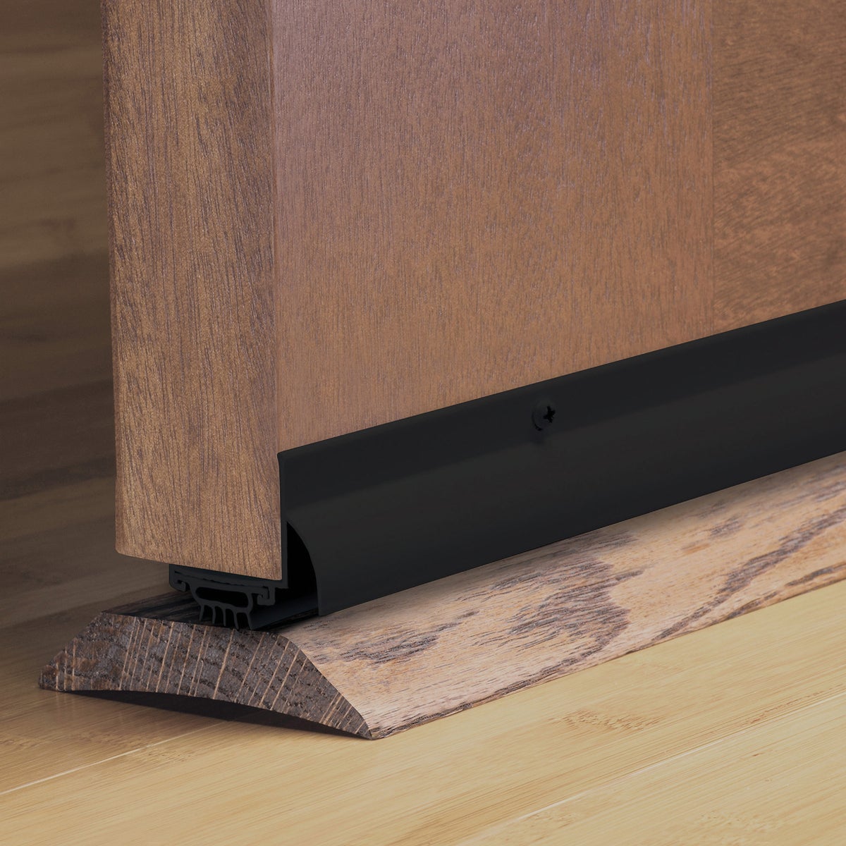 M-D Building Products 1.75 In. W. x 1.625 In. H. x 36 In. L. Aluminum Black Door Bottom Image 2